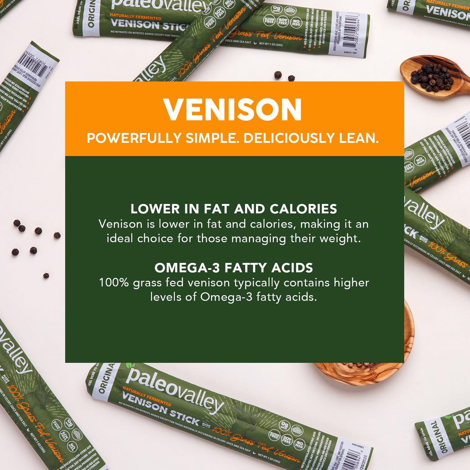 Paleovalley 100% Grass Fed Beef Sticks, Protein Snacks, Original | 10 Count, Individually Wrapped, Naturally Fermented, Gluten Free, Keto and Paleo, Made With Simple Ingredients, 6g Protein