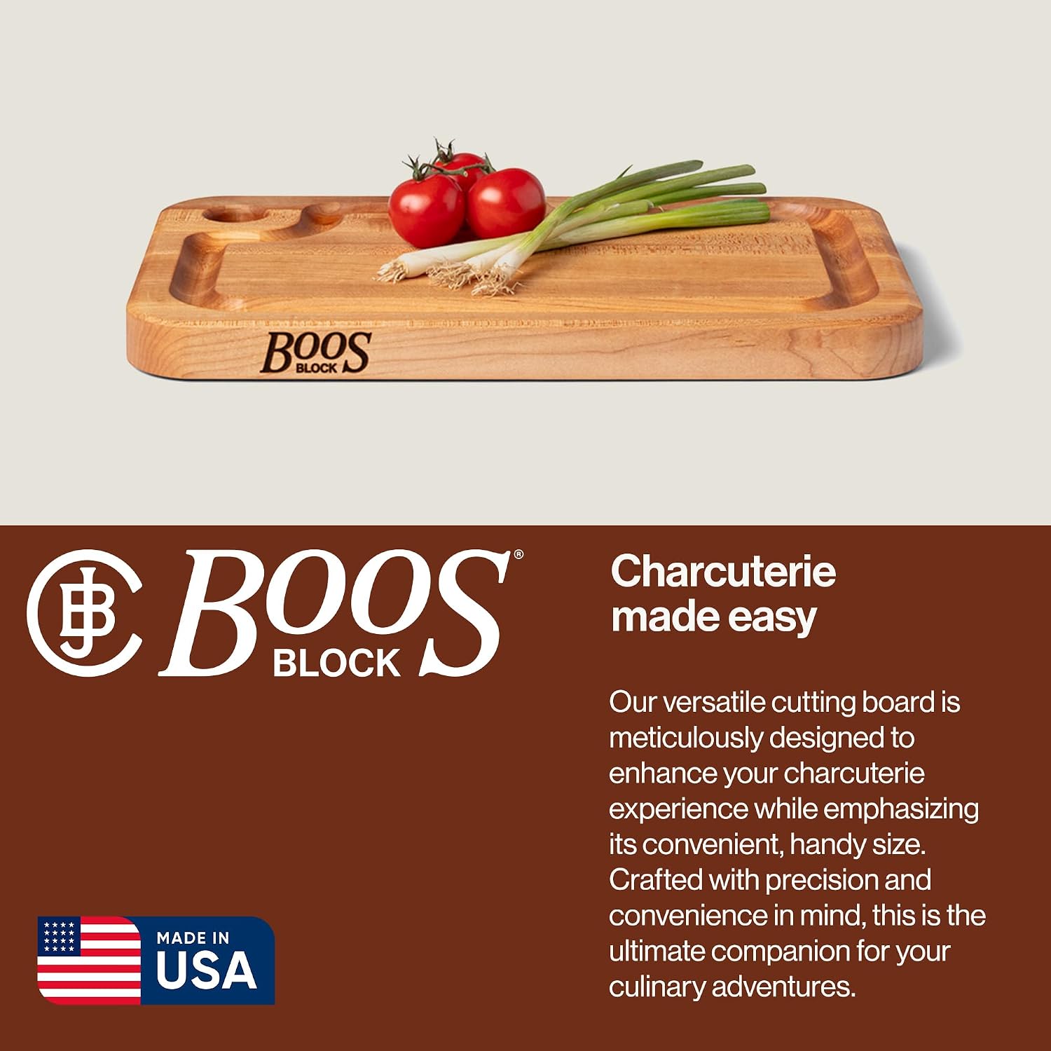 John Boos Prestige Series Rectangular Wooden Maple Cutting Board 16”x10” – 1.25” Thick, 6-lb Reversible Butcher Block with Juice Groove, Edge-Grain & Finger Grip Hole – Made in the USA | 1.25” Thick, 6-lb Butcher Block with Juice Groove, Edge-Grain & Fin…