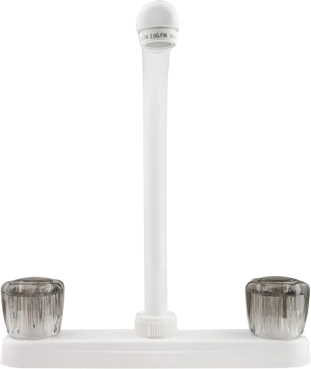 Dura Faucet DF-PK210S-BQ RV Hi-Rise Kitchen Sink Faucet (Bisque) | Tall spout with smoked acrylic knobs makes filling big pots easy.