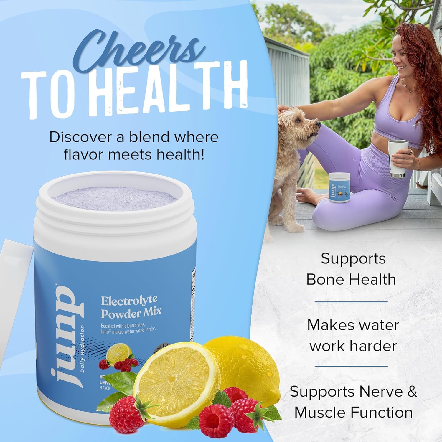 JUNP Electrolytes Powder No Sugar No Carbs – Lemonade Keto Electrolyte Drink Mix - Potassium & Salt Hydration Powder Electrolytes - Zero Calorie
