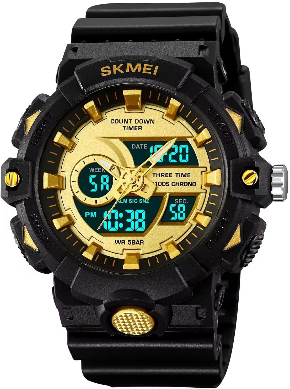 FANMIS Men's Digital Sport Watch Military LED Alarm Waterproof Quartz Watch | Tactical Outdoor Sport Watch Multi Function Led Display Alarm Stopwatch Date Quartz Rugged Style Daily Water Resistance