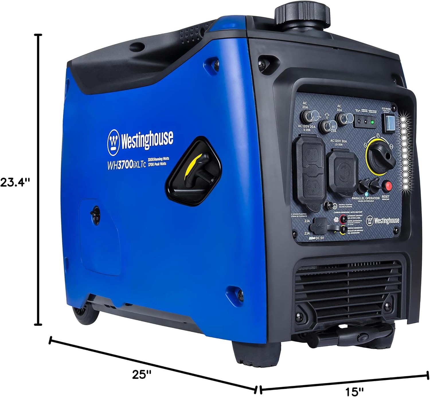 Westinghouse 5000 Peak Watt Super Quiet Portable Inverter Generator, Remote Electric Start with Auto Choke, Wheel & Handle Kit, RV Ready, Gas Powered, Parallel Capable