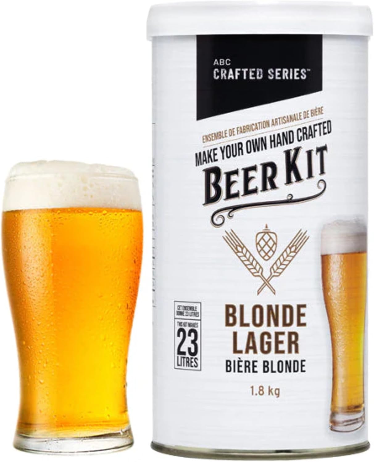 ABC Crafted Series Beer Making Kit | Blonde Lager | Yields 40 Pints | Can