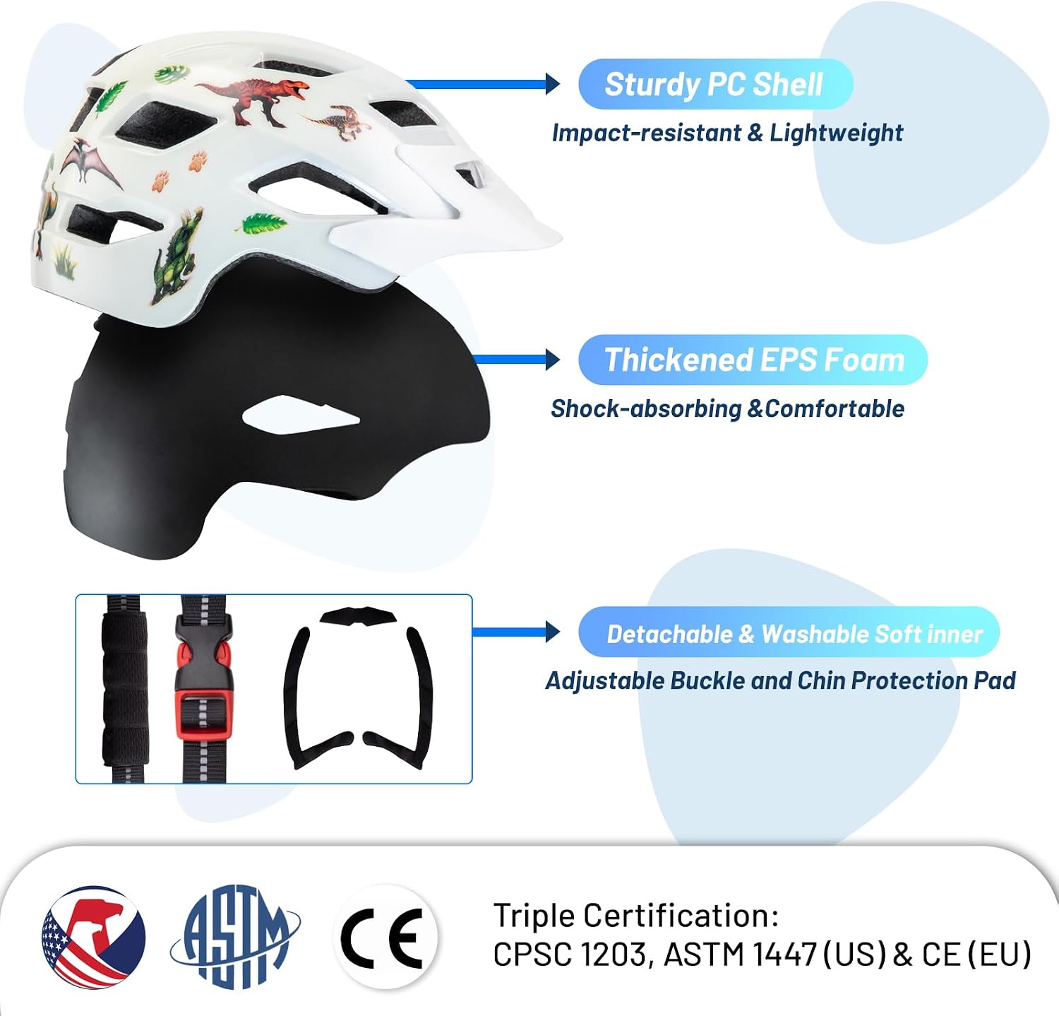 Kids Helmet, SIFVO Kids Bike Helmet Boys and Girls Bike Helmet with Cool Visor Helmet for Kids 5-14