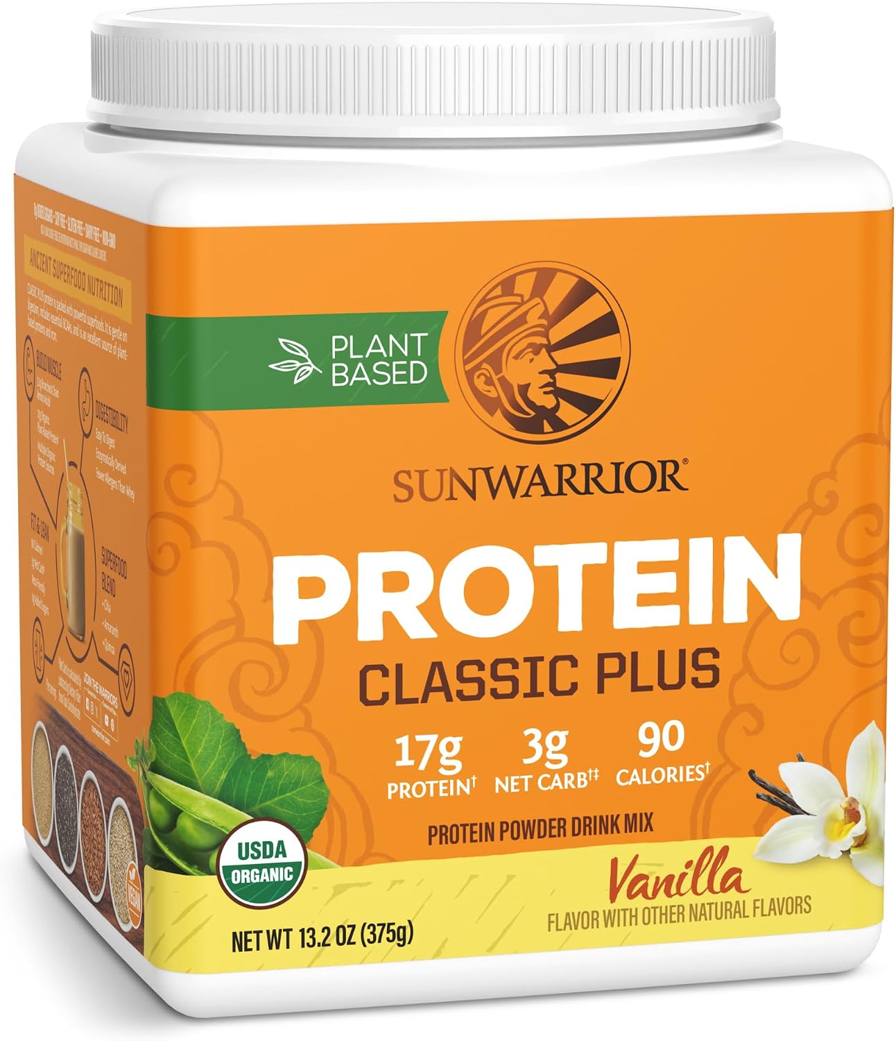 Clean Vegan Protein Powder Vanilla | Organic Protein Powder Plant Based Formula with 5 Superfood Blend Sprouted & Fermented | Non-GMO Low Carb Soy Dairy & Gluten Free (Vanilla, 30 Servings)