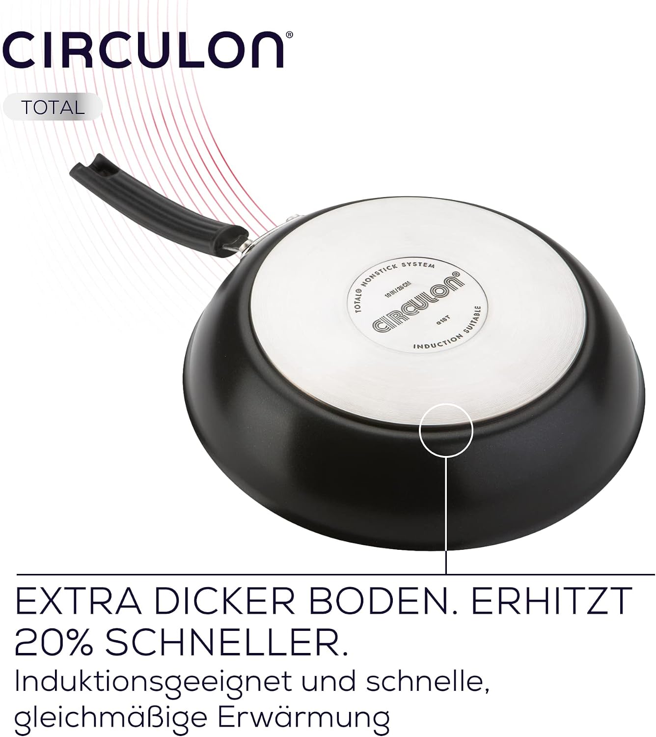 Circulon - Total - Saute Pan with Lid 28cm - Durable Non Stick - Hard Anodised - Induction - Oven and Dishwasher Safe - Lifetime Guarantee