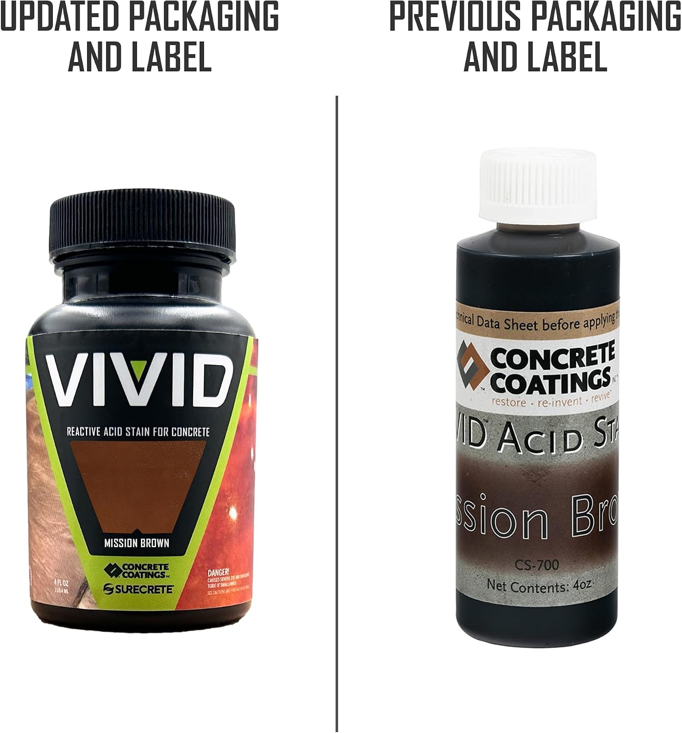CC Concrete Coatings Vivid Acid Stain for Concrete | Weathered Terracotta | 4 oz Tester