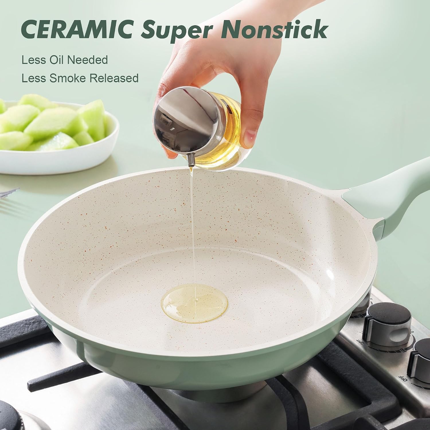 SENSARTE Nonstick Frying Pan Skillet, Swiss Granite Coating Omelette Pan, Healthy Stone Cookware Chef's Pan