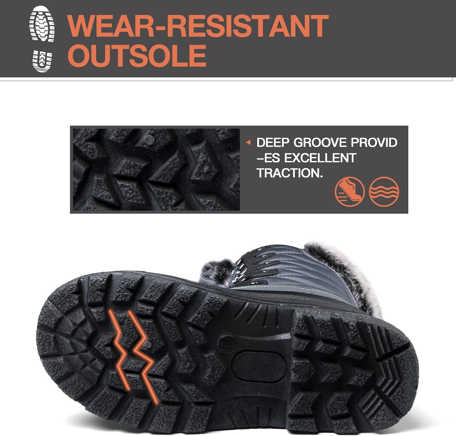 mysoft Women's Snow Boots Waterproof Mid-Calf Winter Boots