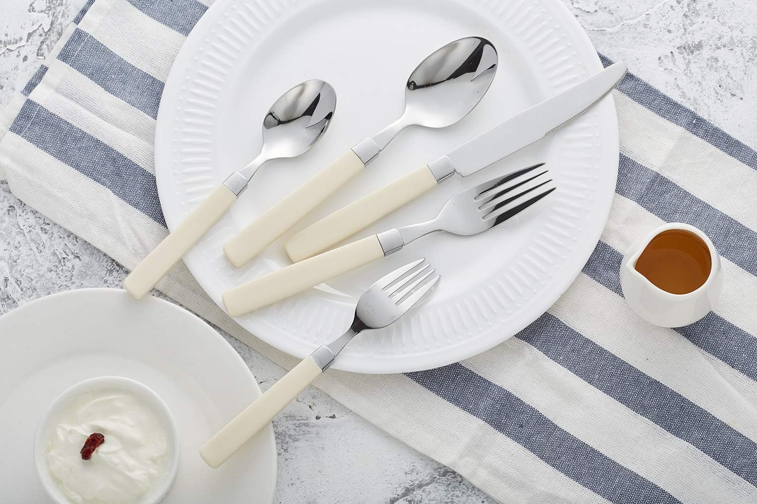 ANNOVA Silverware Set Stainless Steel Colorful Tableware Kitchen Flatware Set Utensils, Includes Dinner Knives, Forks, Spoons