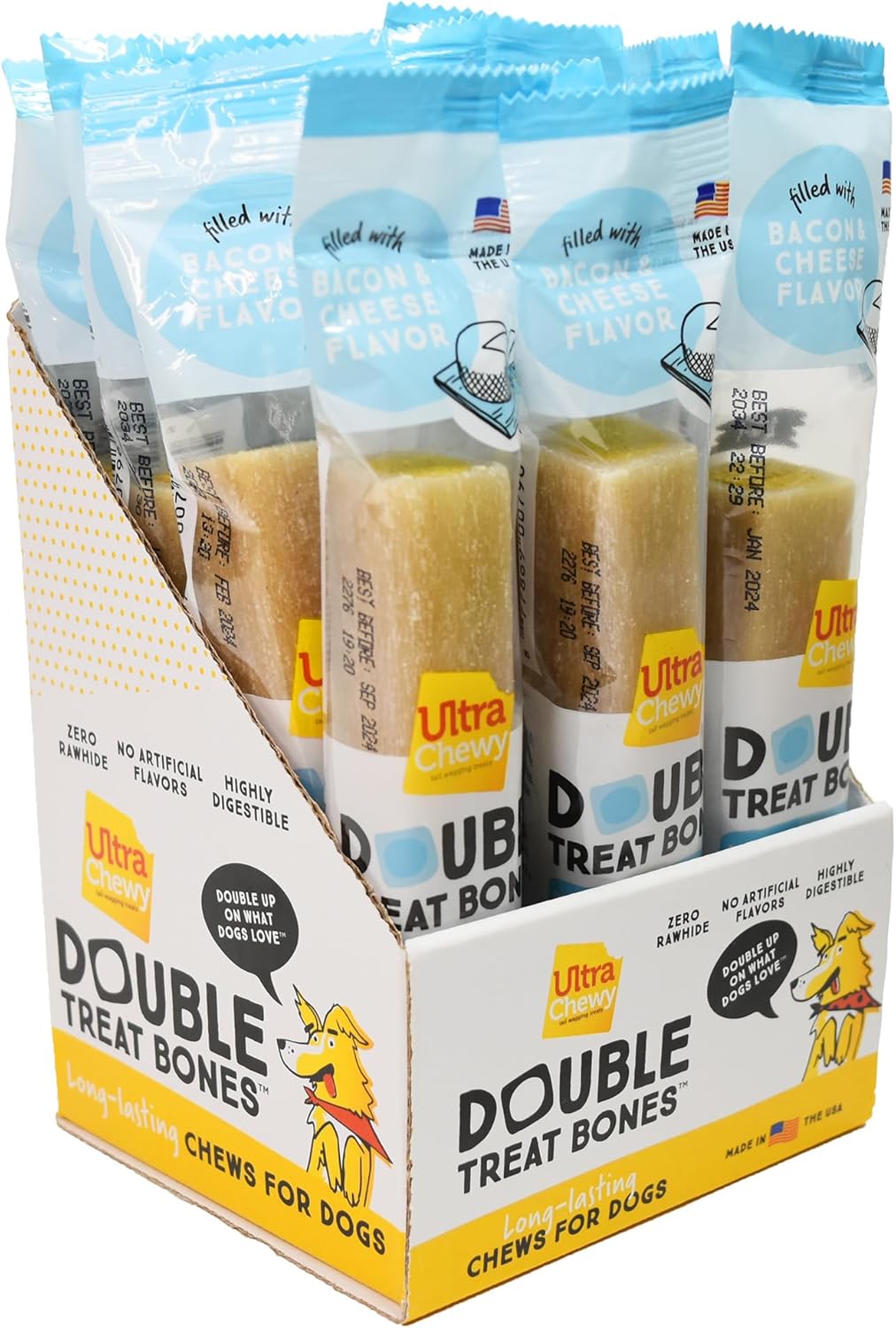Ultra Chewy Chicken Double Treat Bones, 12 Count