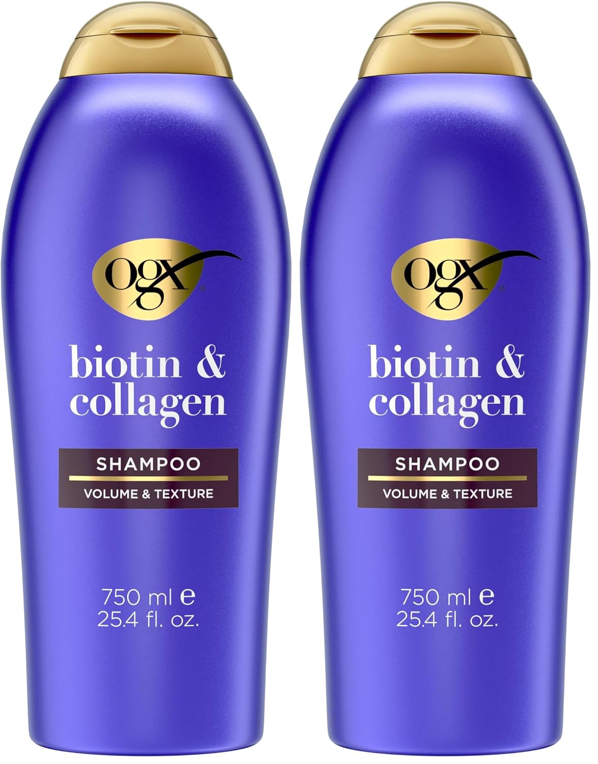 OGX Thick & Full + Biotin & Collagen Volumizing Shampoo, Nutrient-Infused Hair Shampoo with Vitamin B7 Biotin Gives Hair Volume & Body for 72+ Hours, Sulfate-Free Surfactants, 13 fl. oz