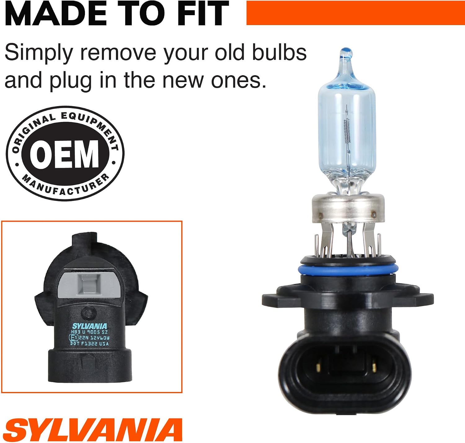 SYLVANIA - 9005 (HB3) SilverStar zXe GOLD High Performance Halogen Headlight Bulb - Bright White Light Output, Best HID Alternative