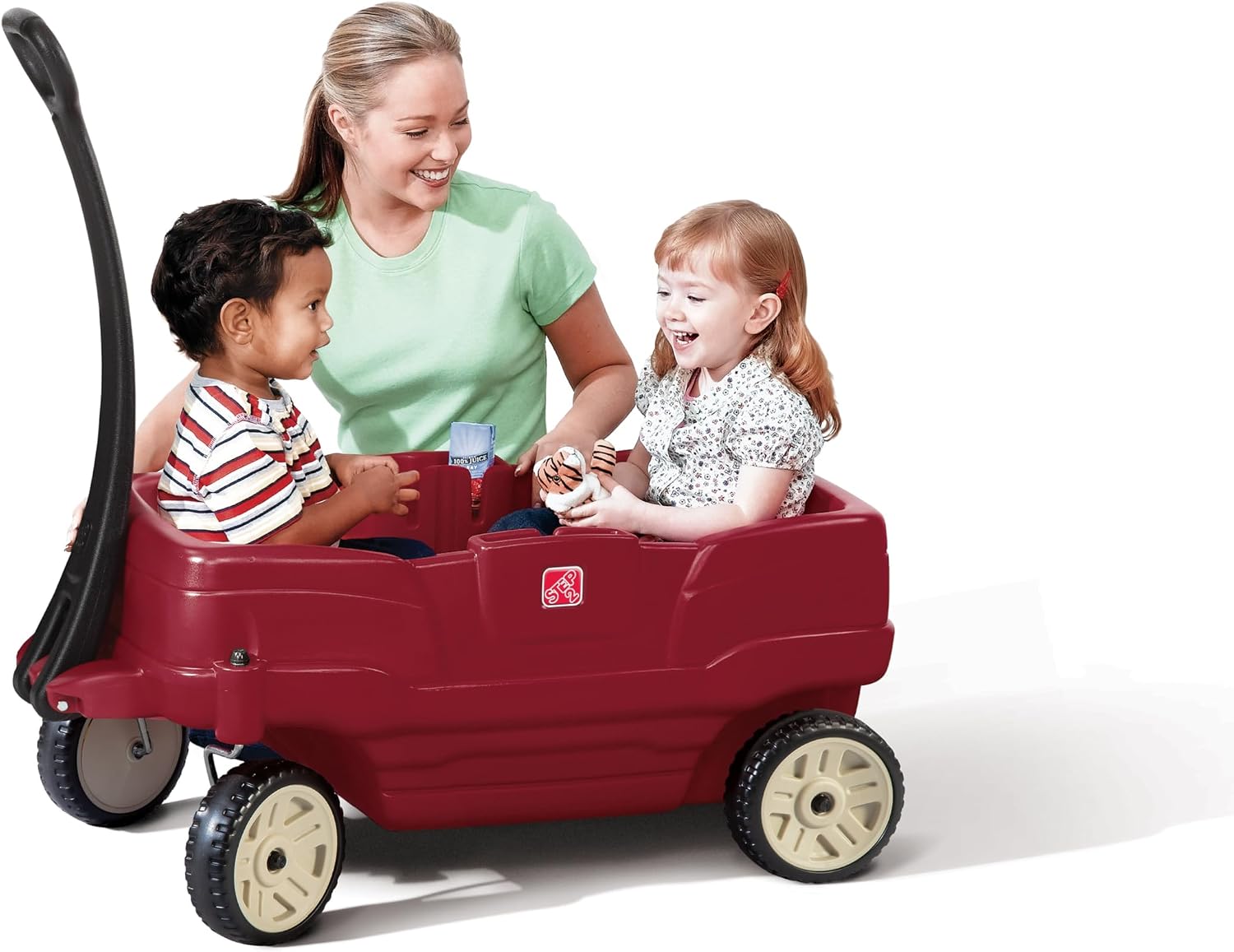 Step2 Neighborhood Wagon, Kids Ride On Toy, Stroller Substitute, Includes Seat Belts, Made of Durable Plastic, Max Weight 75 lbs.