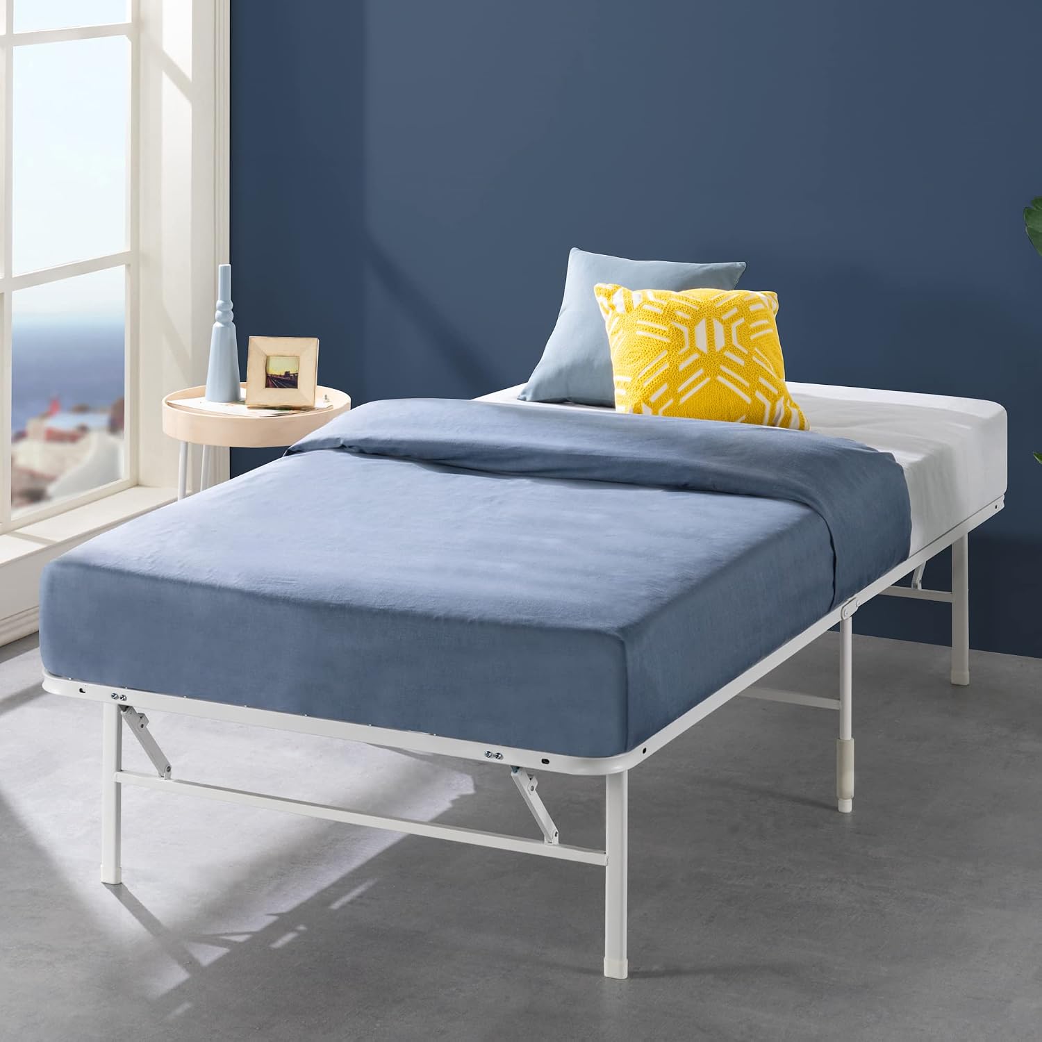 Zinus SmartBase Tool-Free Assembly Mattress Foundation, 14 Inch Metal Platform Bed Frame, No Box Spring Needed, Sturdy Steel Frame, Underbed Storage, Black, Queen