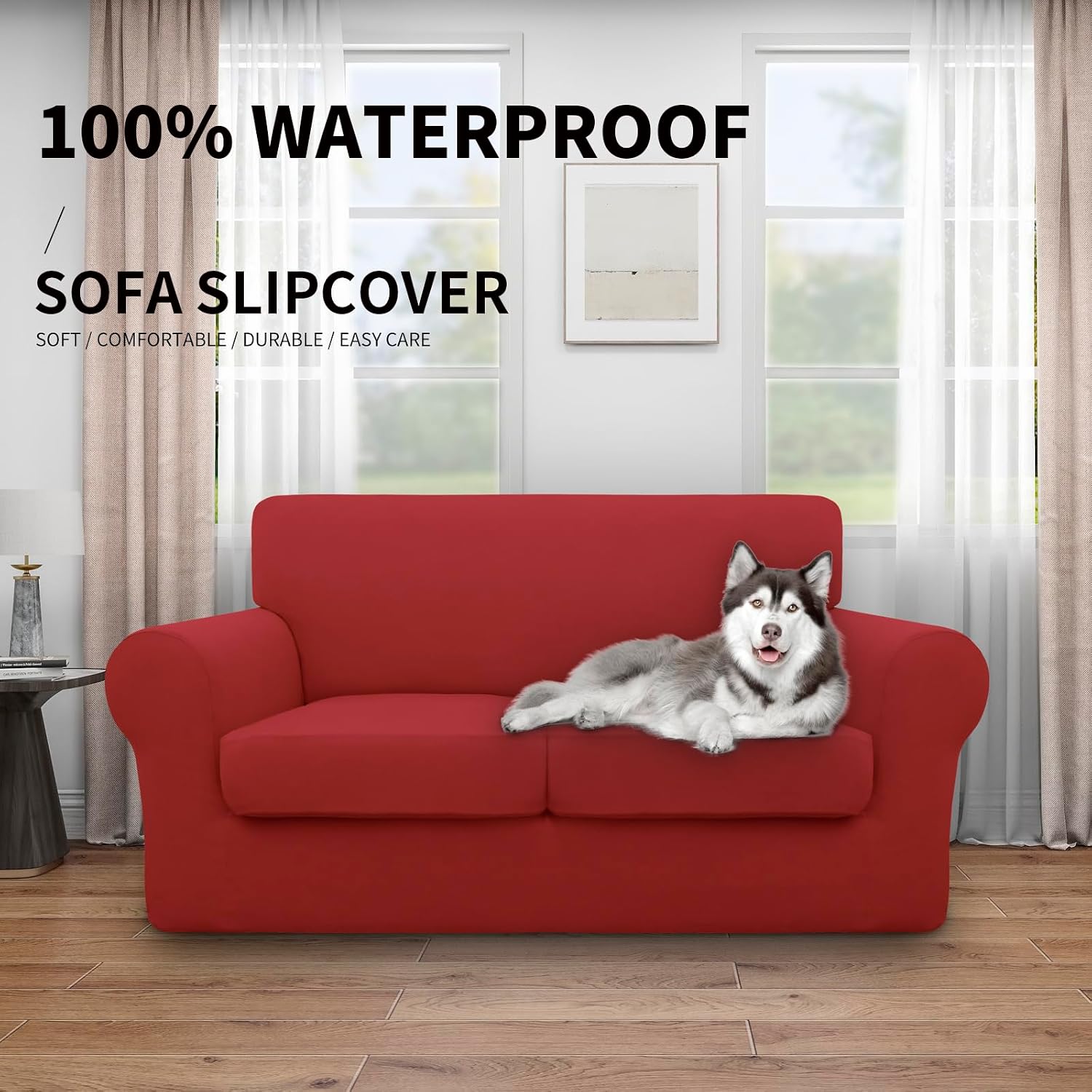 Easy-Going 4 Pieces Waterproof Recliner Chair Slipcover Washable | Stretch Soft Couch Cover for Dogs, Sofa Slipcover for Recliner Couch Furniture Protector for Kids, Pets Dark Gray