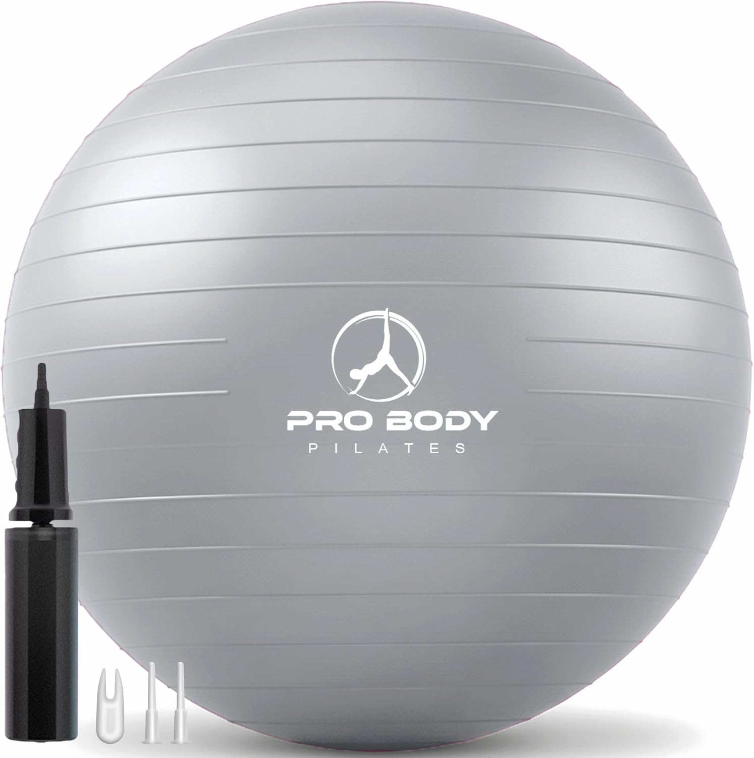 ProBody Pilates Yoga Ball - Gym Grade Exercise Ball | Sizes 45/55/65/75/85 cm, 880 lb Load, CA 10P Cert, PT & Prenatal Use, Recommended by OBs, Pump