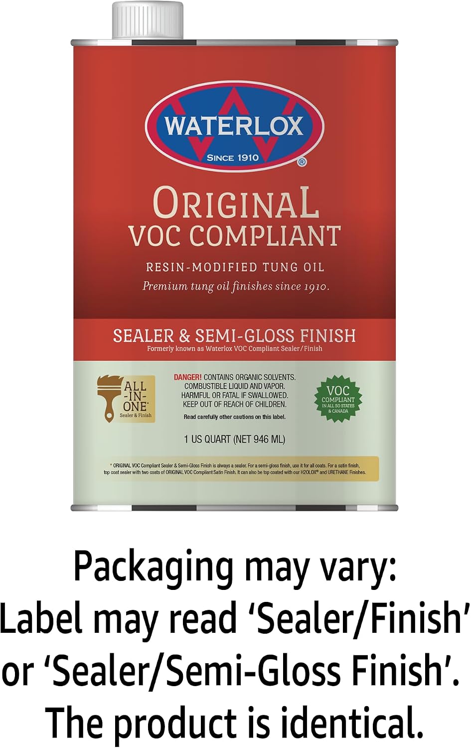 Waterlox Original Sealer Finish, 350 VOC, 1 Quart