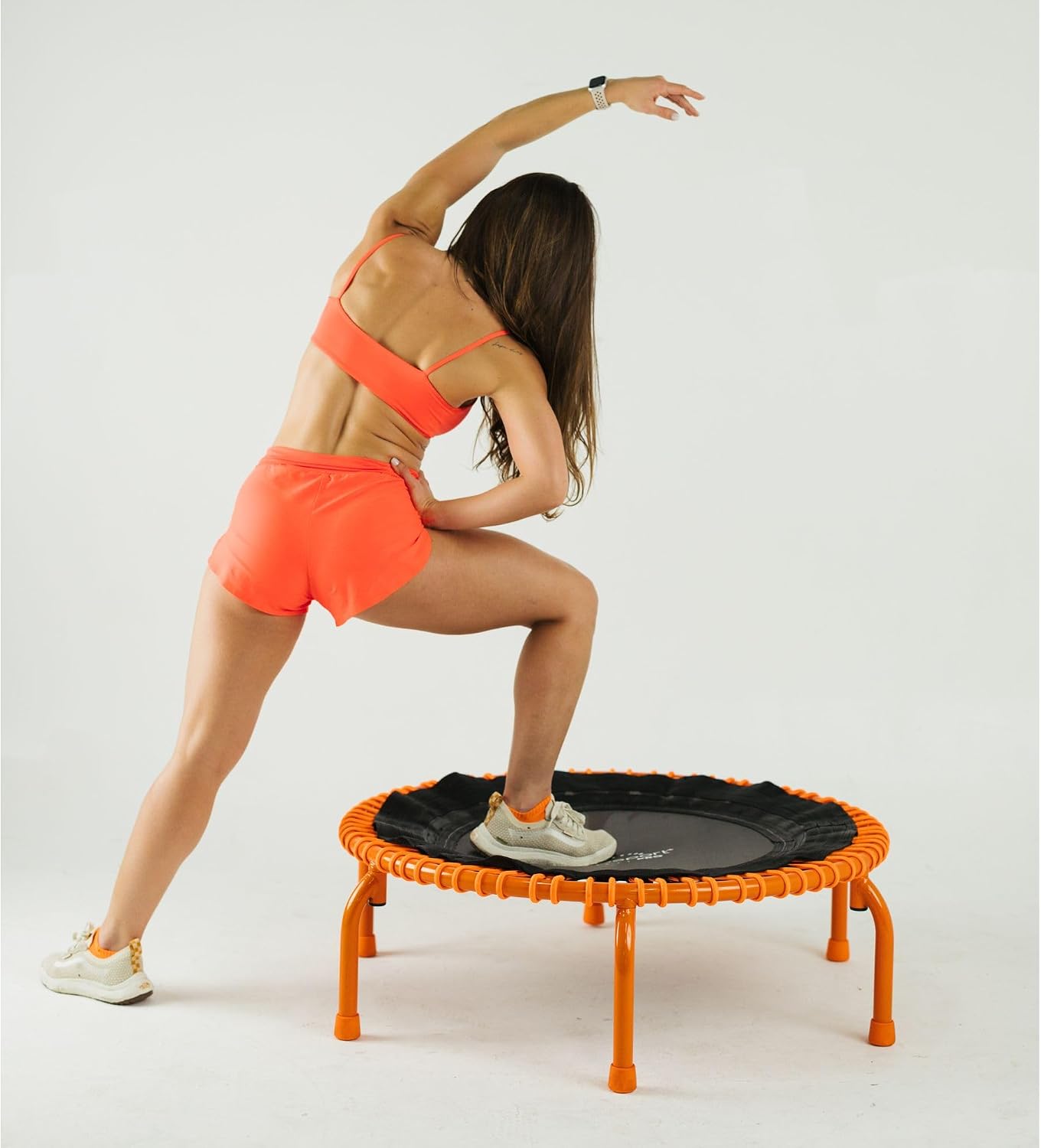 JumpSport 350 PRO 39 Inch Fitness Trampoline Indoor Rebounder Cardio Workout Equipment 300 lb Capacity