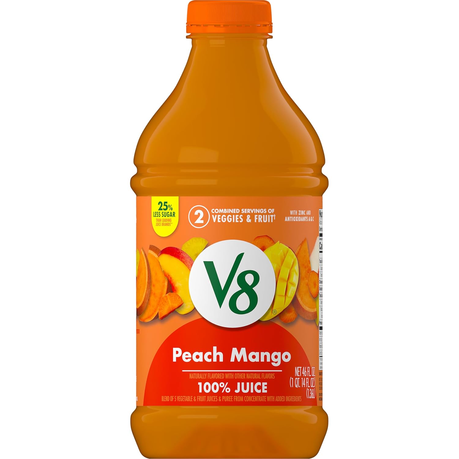 V8 Blends 100% Juice Pomegranate Blueberry Juice, Fruit and Vegetable Juice Blend, 46 Fl Oz Bottle