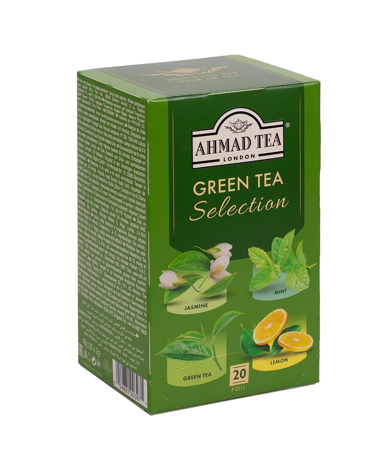 Ahmad Tea Green Tea, Green Tea Teabags 100 ct - Caffeinated & Sugar-Free