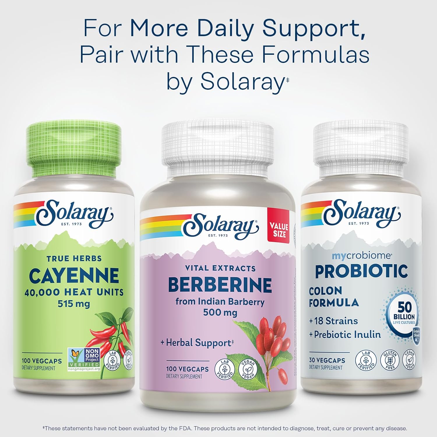 Solaray Cayenne 40,000 Heat Units, 100 Ct Veg Caps