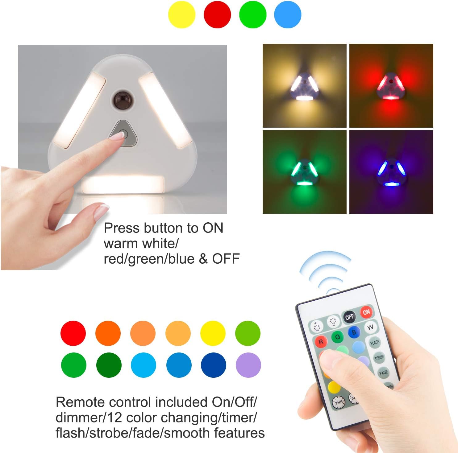 BIGMONAT Wireless Ceiling Light with Remote and Timer, Dimmable Motion Sensor Shower Light
