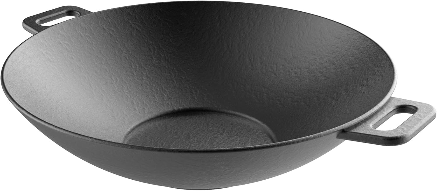 Classic Cuisine Cast Iron Wok, 14-Inch