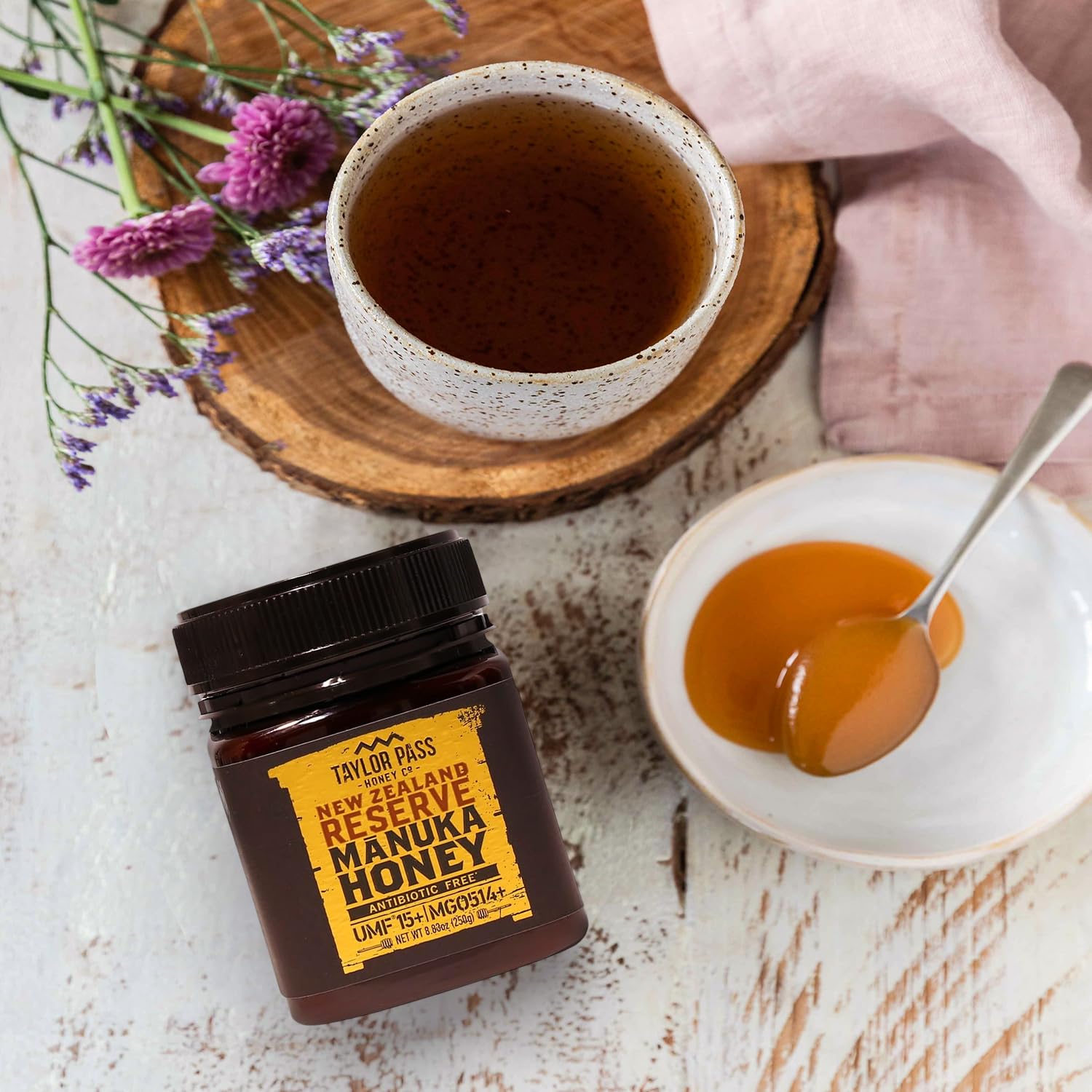 Taylor Pass Honey Co Manuka Honey UMF 15+ MGO 514+ | Monofloral New Zealand Honey | Premium, Sustainable, Non-GMO, Halal