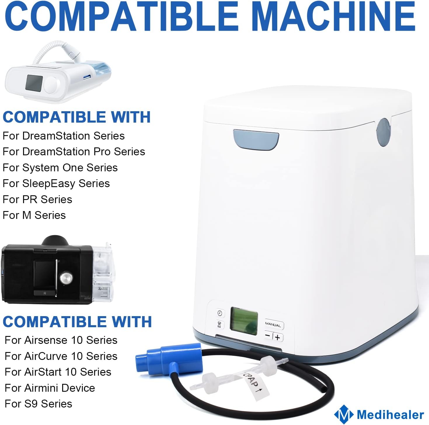 Medihealer Tubing Adapter -Tubing Adapter Compatible with AirSense 10 & for AirCurve 10 Series,for System One Series, for S9/S10 Series Machines