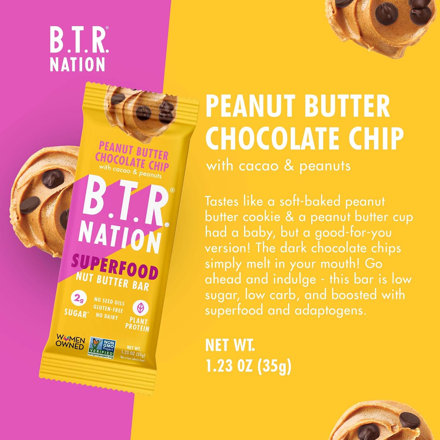 B.T.R Nation - Superfood Protein Bar Dark Chocolate - Vegan - 12 Bars