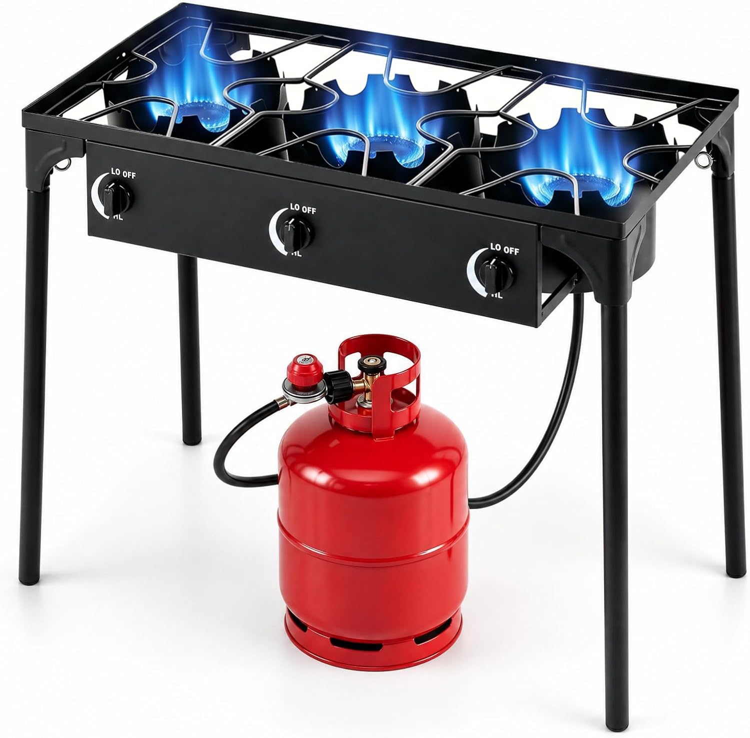 Goplus Outdoor Camping Stove, Dual Burner Propane Gas Cooker