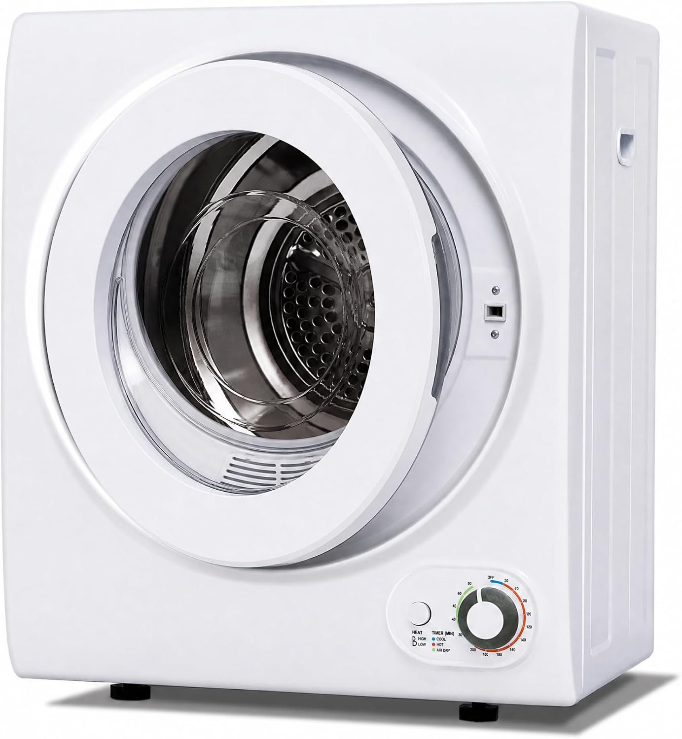 Euhomy Compact Laundry Dryer, 3.5 cu ft Front Load Stainless Steel Clothes Dryers With Exhaust Pipe, 1500W