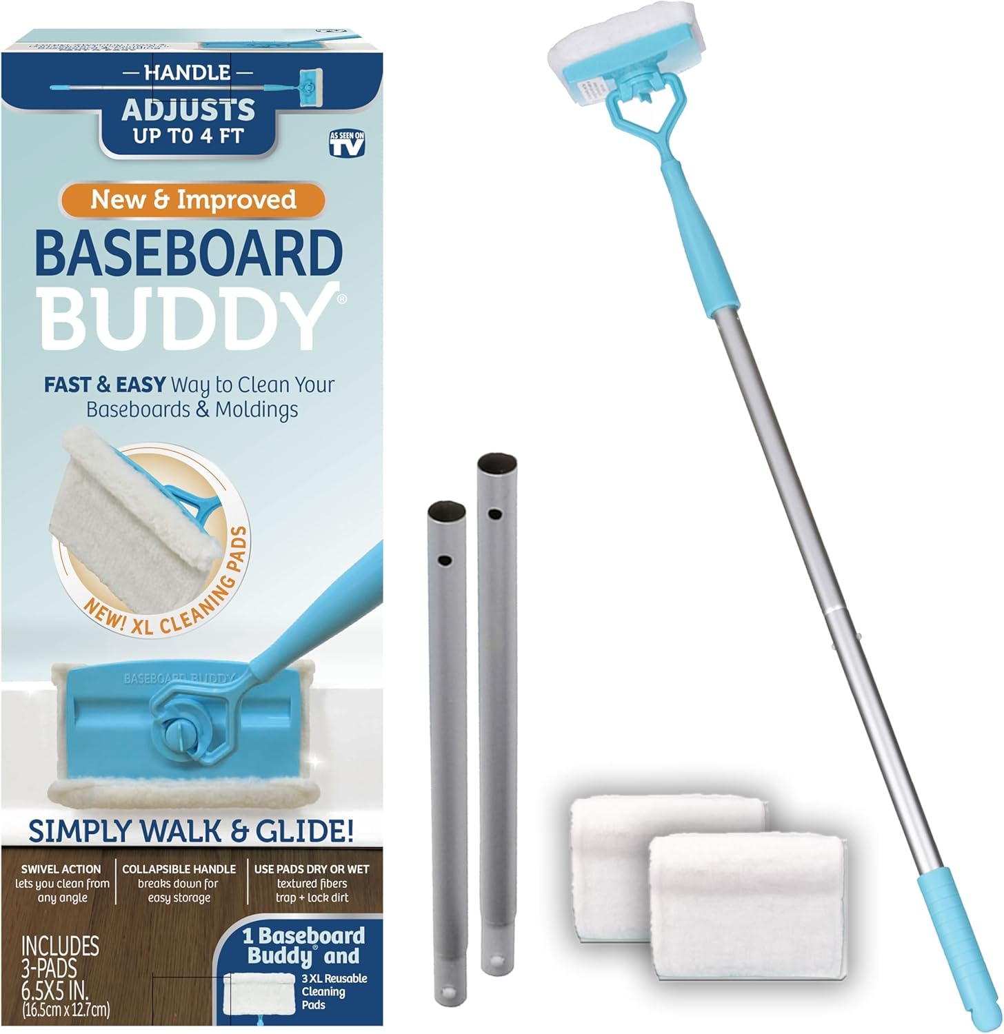 Baseboard Buddy | Lightweight Home Cleaning Essential, Perfect for Baseboards, Moldings & Walls