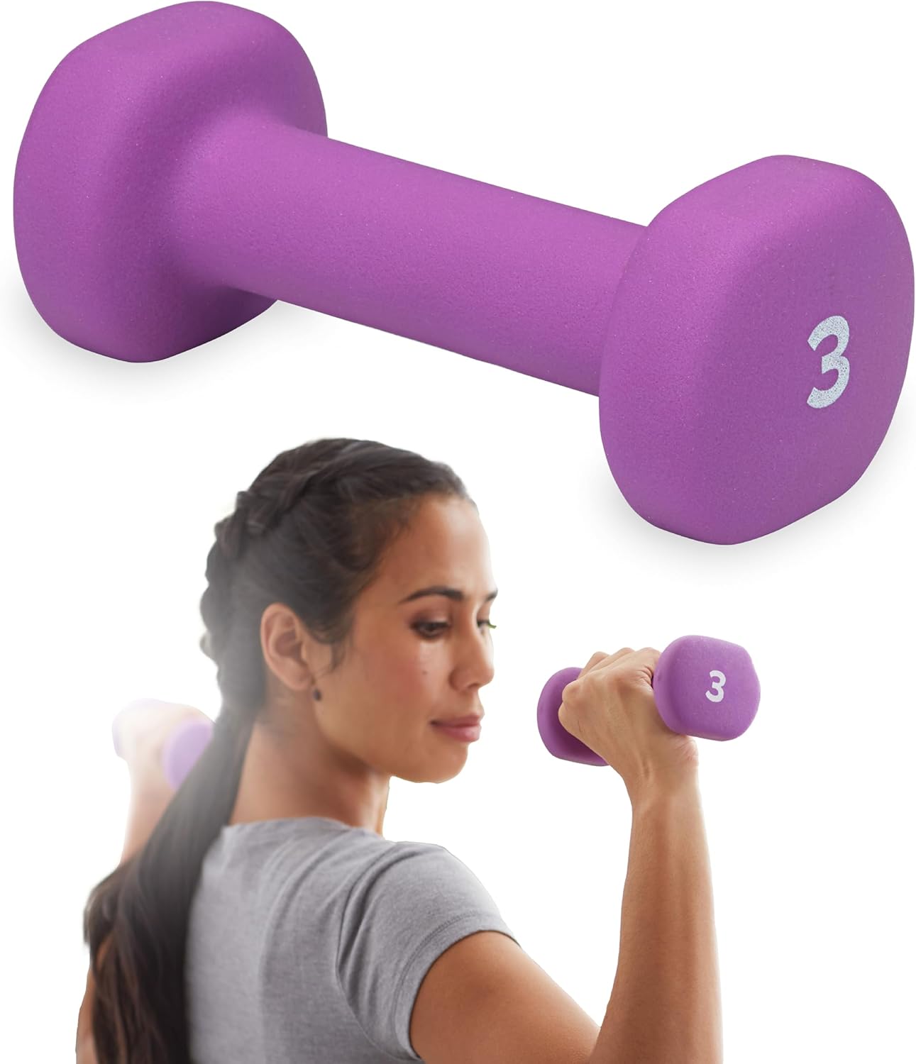 Gaiam Dumbbell Hand Weight (Sold in Singles) - Neoprene Coated Exercise & Fitness Dumbbell for Home Gym Workouts and Strength Training - Free Weights for Women and Men