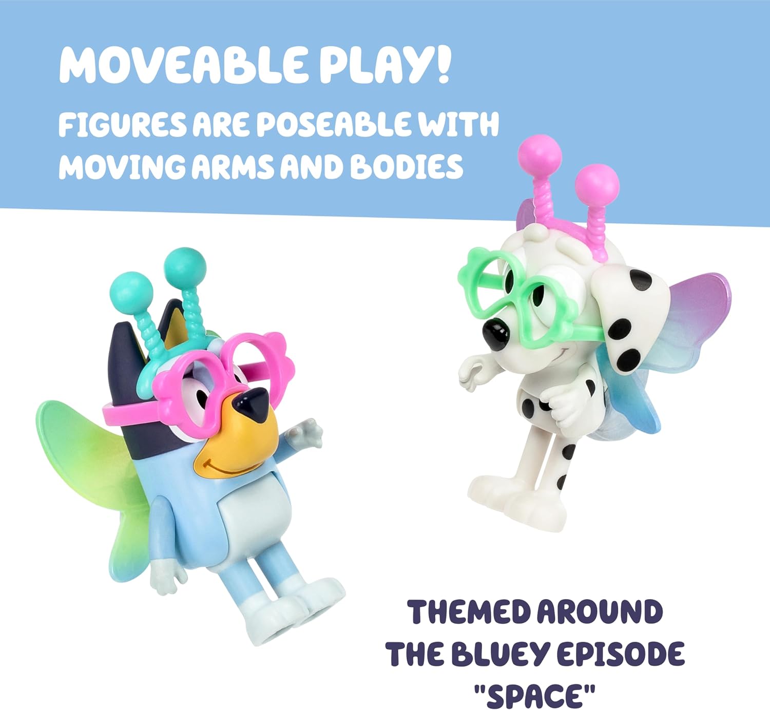 Bluey School Figurine Toys Pack of 4, Articulated Character Toys with Chloe, Rusty, and Calypso Figurines, Small Action Figures for Kids Ages 3+