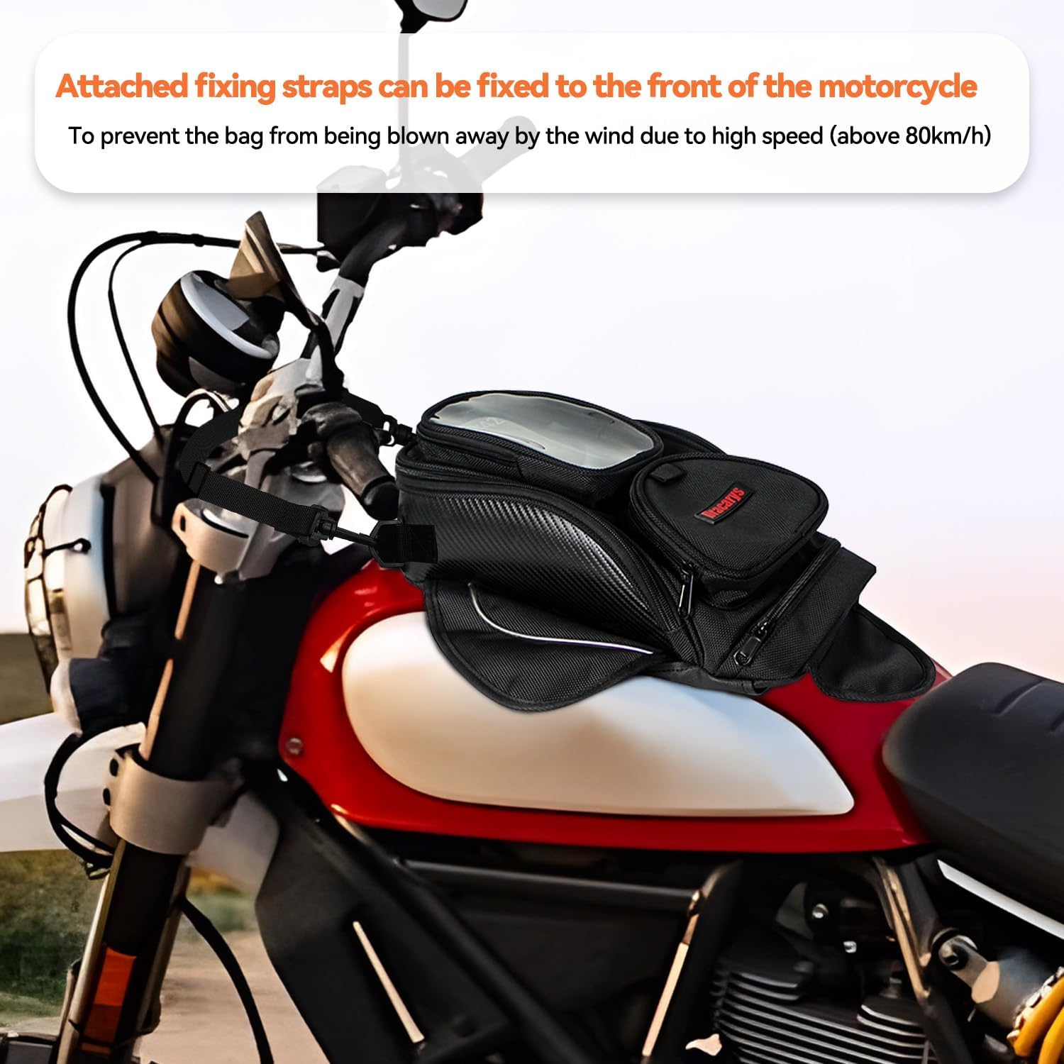 Dracarys Motorcycle Tank Bag - Oxford Saddle Black Motorbike Bag - Strong Magnetic Bag for Honda Yamaha Suzuki Kawasaki Harley