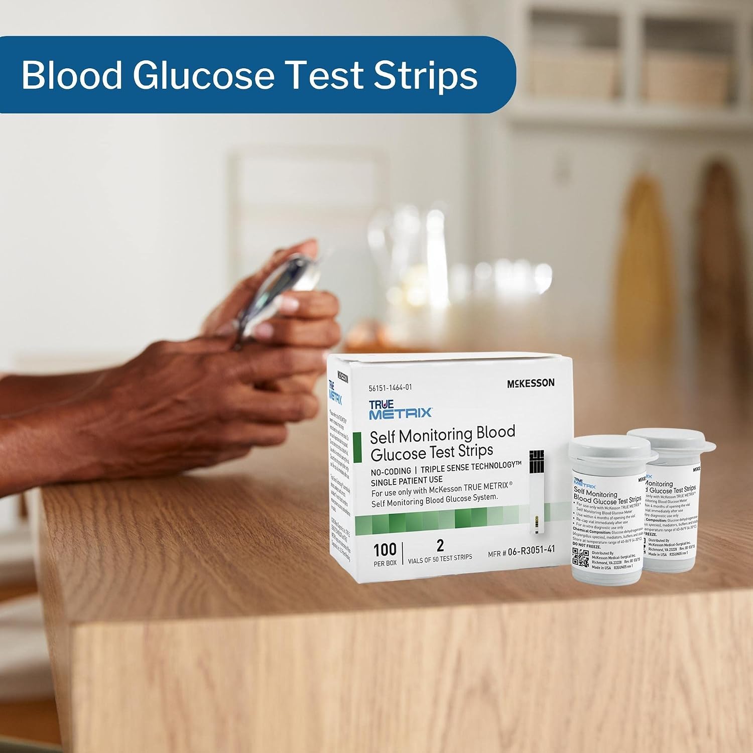 McKesson True METRIX Blood Glucose Test Strips for Diabetes, 50 Strips | Accurate Blood Sugar Monitor, Easy-to-Use with Glucose Meter, Portable, Reliable Diabetes Testing Kit