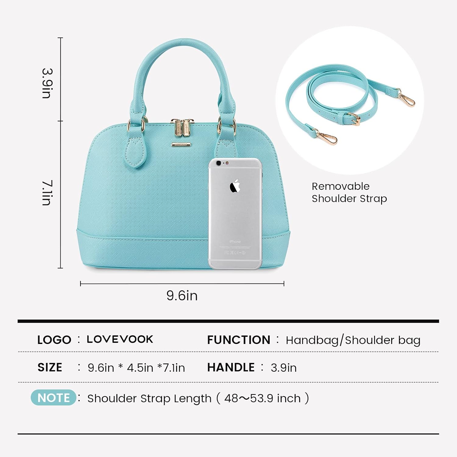 LOVEVOOK Purse for Women, Crossbody Dome Satchel Handbag with Double Zip