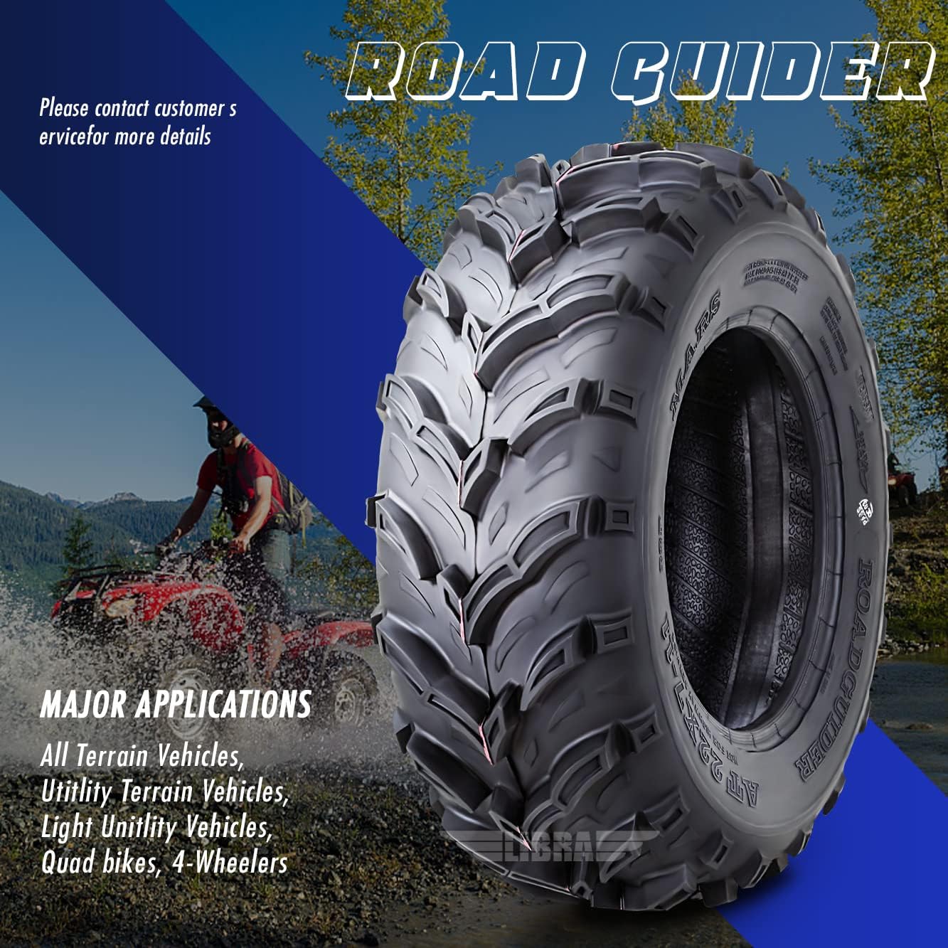 ROADGUIDER ATV Mud Tire 22x10-9 6PR for Honda Recon 250 Suzuki Ozark 250