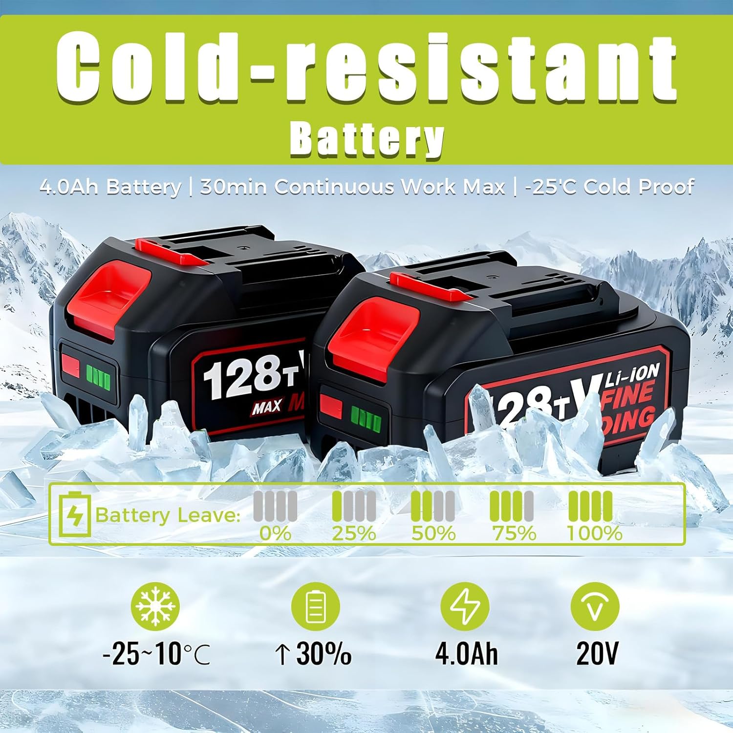 BANGBANGJI Snow Blower Cordless, 40V Snowblower Battery Powered 3500 W Brushless Motor, 20" Path, 25ft Max Throw, LED Lights for Driveway and Entryway