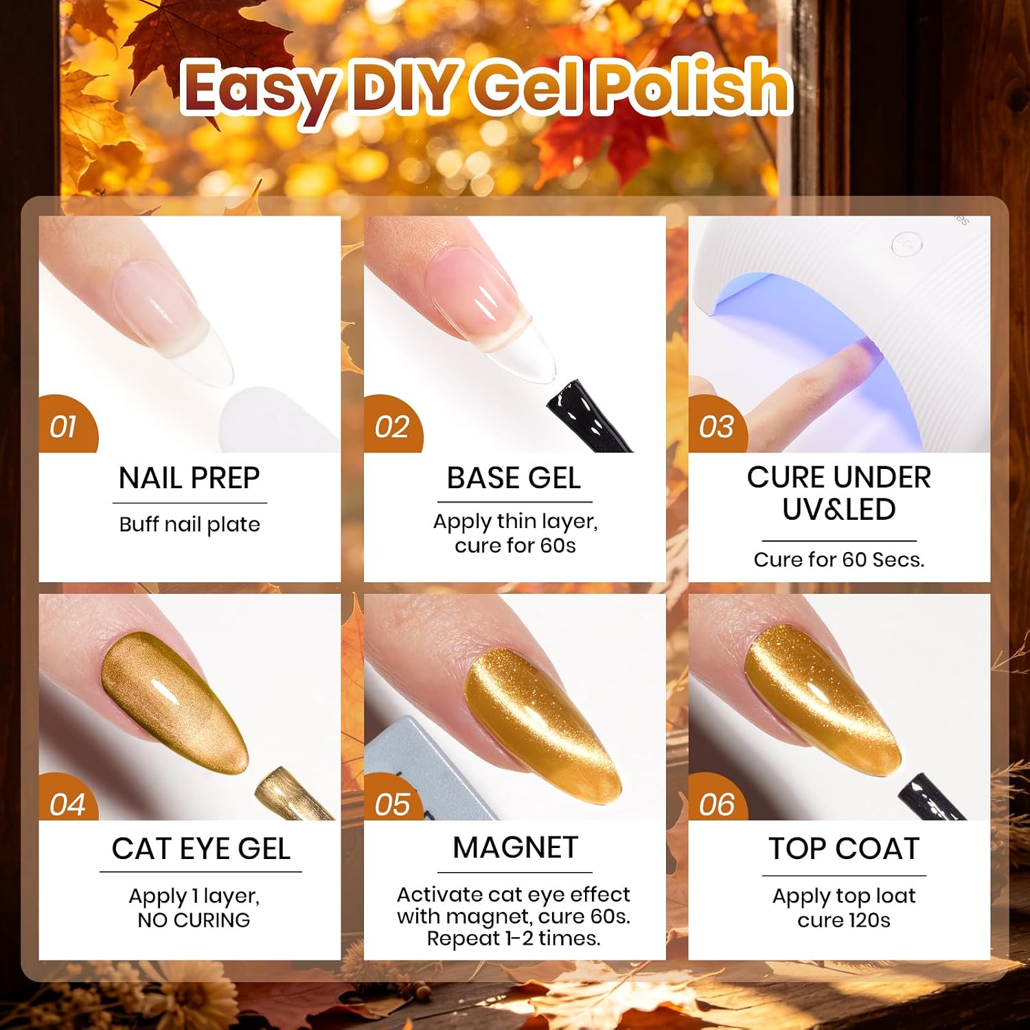 Beetles Green Gel Polish Set, 6 Colors Misty Forest Collection