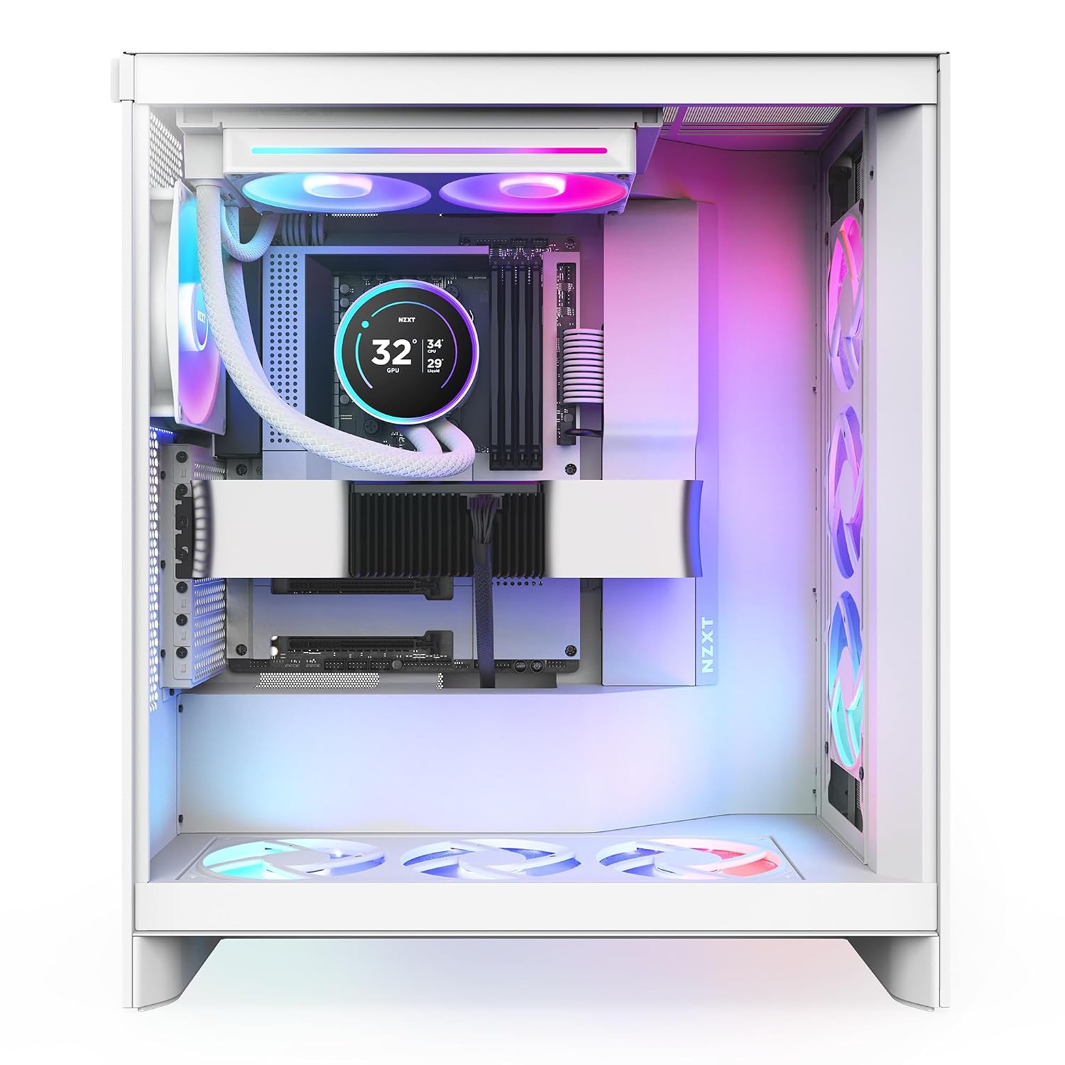 NZXT Kraken Elite 360 RGB - 360mm AIO CPU Cooler, LCD - White | 360mm RGB AIO with 2.36-inch LCD and F360 RGB Core fan. Flagship display cooling with synced RGB via CAM.