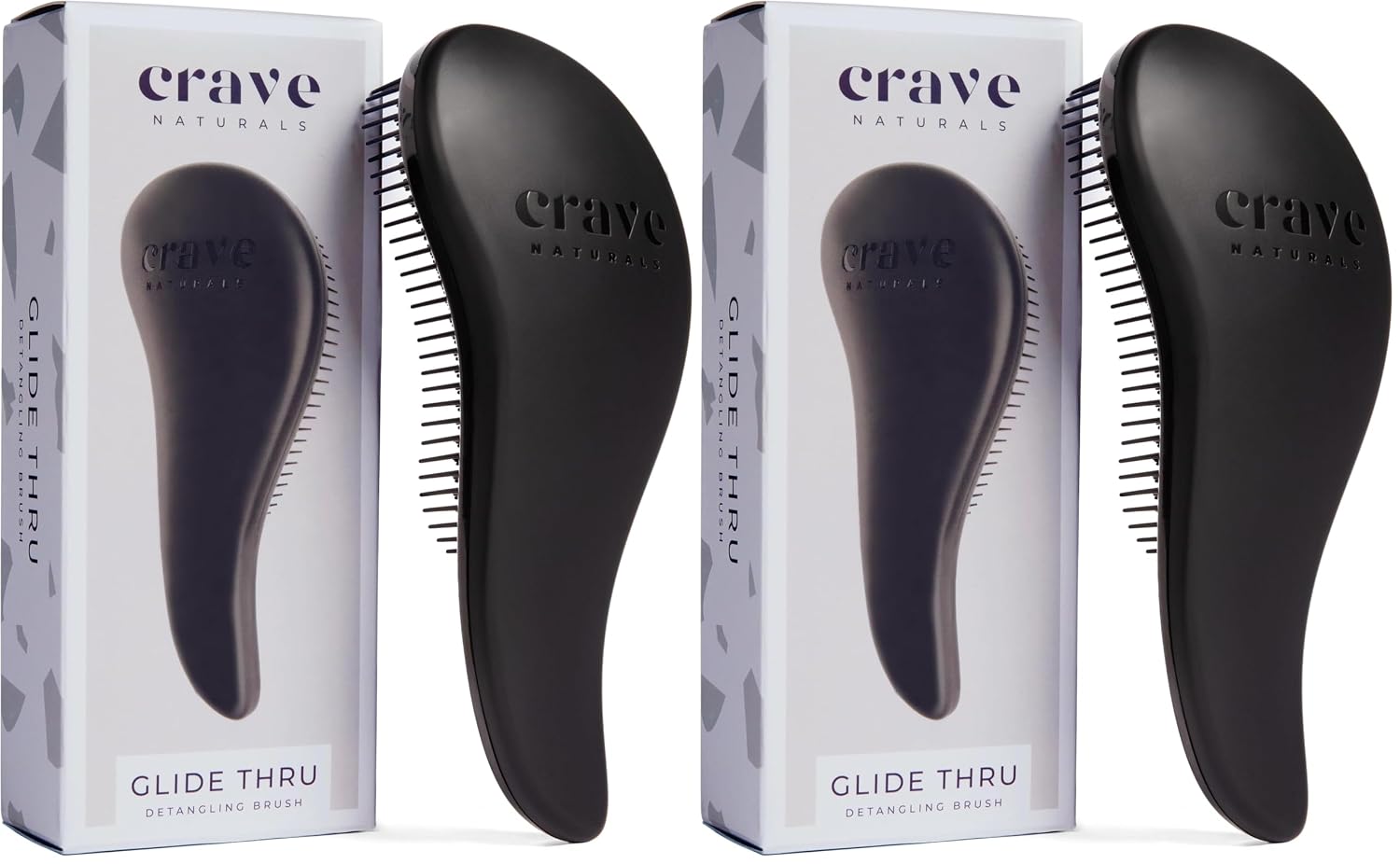 Crave Naturals Glide Thru Hair Brush - Detangler Brush for Curly, Straight, Wet or Dry Hair - Gentle Detangling Brushes for Adults, Kids, Toddlers - Hair Accessories for Women, 7.5x3" - Pink