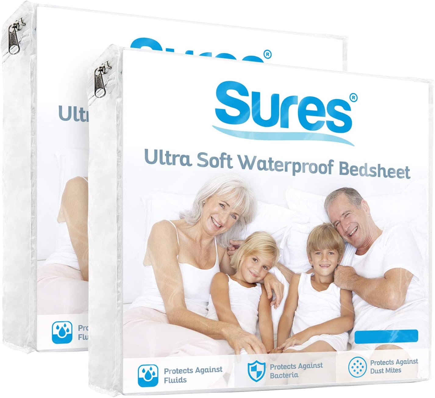 Sures Waterproof Mattress Protector - California King Size Bedsheet | Fitted Machine Washable Bed Sheet - Vinyl Free Bedwetting Cover Pad - for Kids, Adult, Elderly