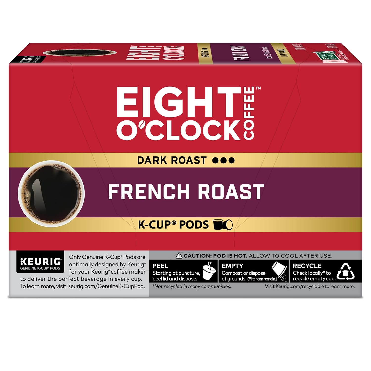 Eight O'Clock Coffee The Original, Single-Serve Keurig K-Cup Pods, Medium Roast Coffee Pods, 72 Count