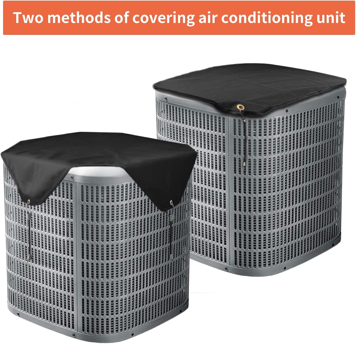 Qualward Air Conditioner Covers for Outside Units, AC Cover for Outdoor Central Unit Top Heavy Duty Water-Resistant Fits Up to 36 x 36 Inch, Black