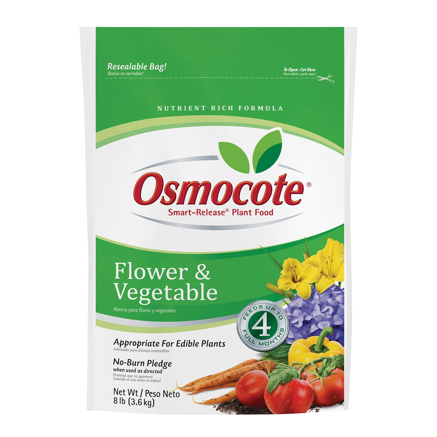 Osmocote Smart-Release Plant Food Flower & Vegetable, 4.5 lb. | For Edible Plants, Seasonal Vegetables, Fruits, Flowers, Herbs and More