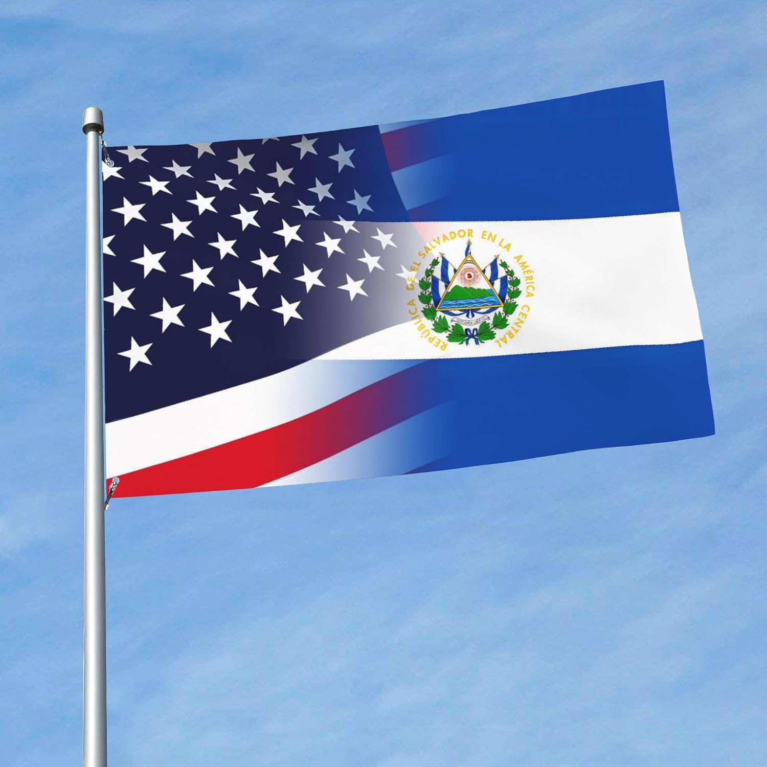 Nicaragua Nicaraguan And American Flag America USA 3x5 Ft Patriotic Banner Outdoor Indoor Decoration National Flags for Garden Car Yard Outside Decor