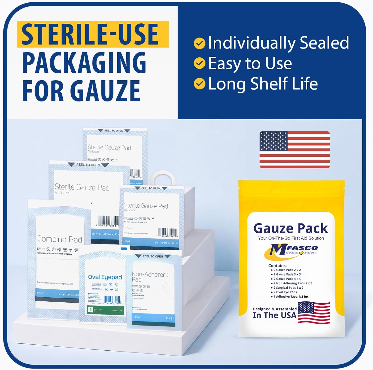 MFASCO Antiseptic Wound Care Travel Pack | 39 Piece First Aid Kit Refill | BZK, Antiseptic Wipes, Sting Relief, Wound Ointment | Essential First Aid Supplies | Refill Personal First Aid Kits